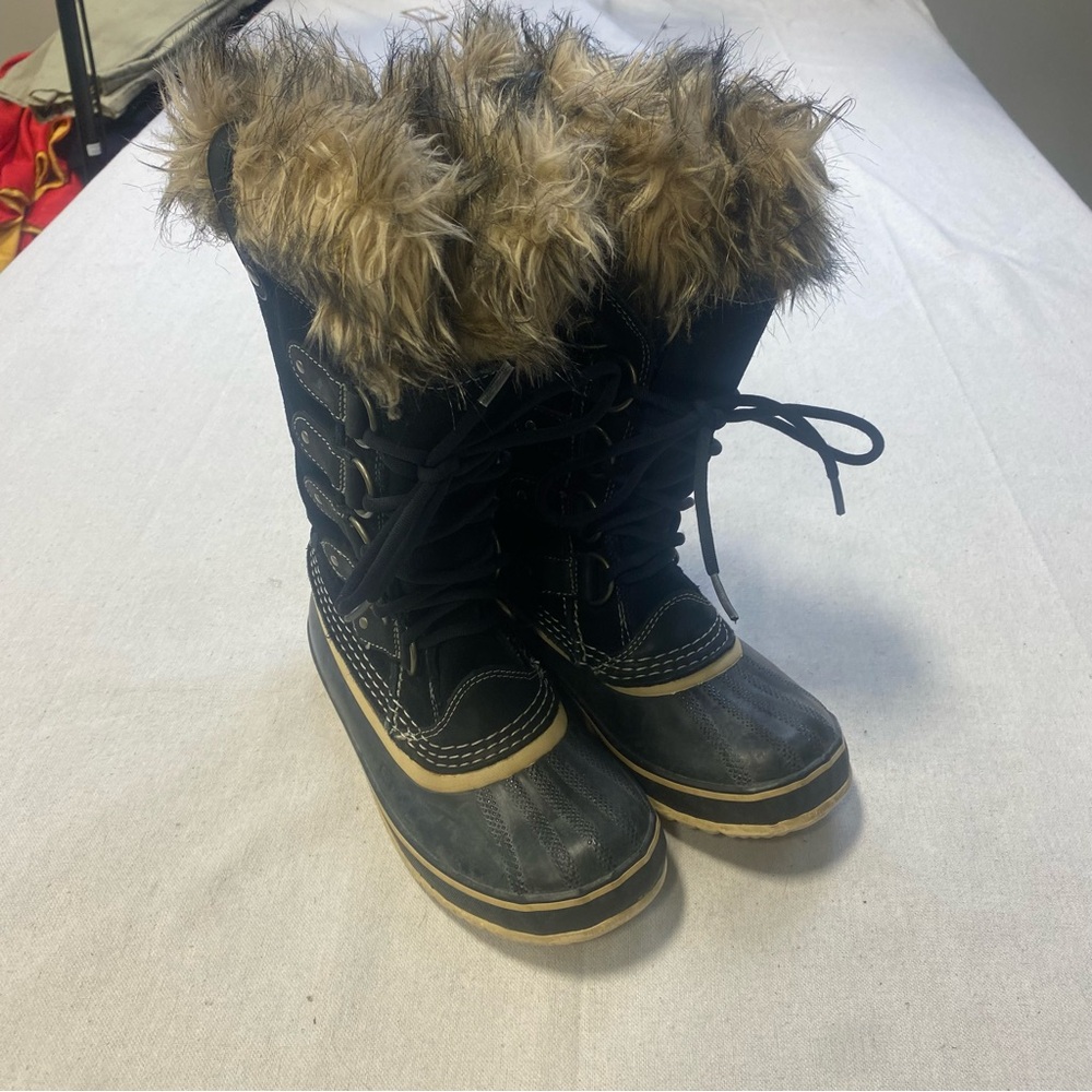 Sorel Women’s Joan Of Arctic Waterproof Winter Fur Boots - Black